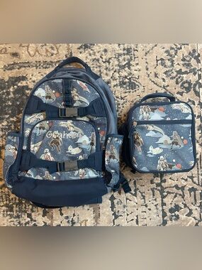 Pottery Barn Kids Mandalorian Star Wars Backpack and Lunchbox